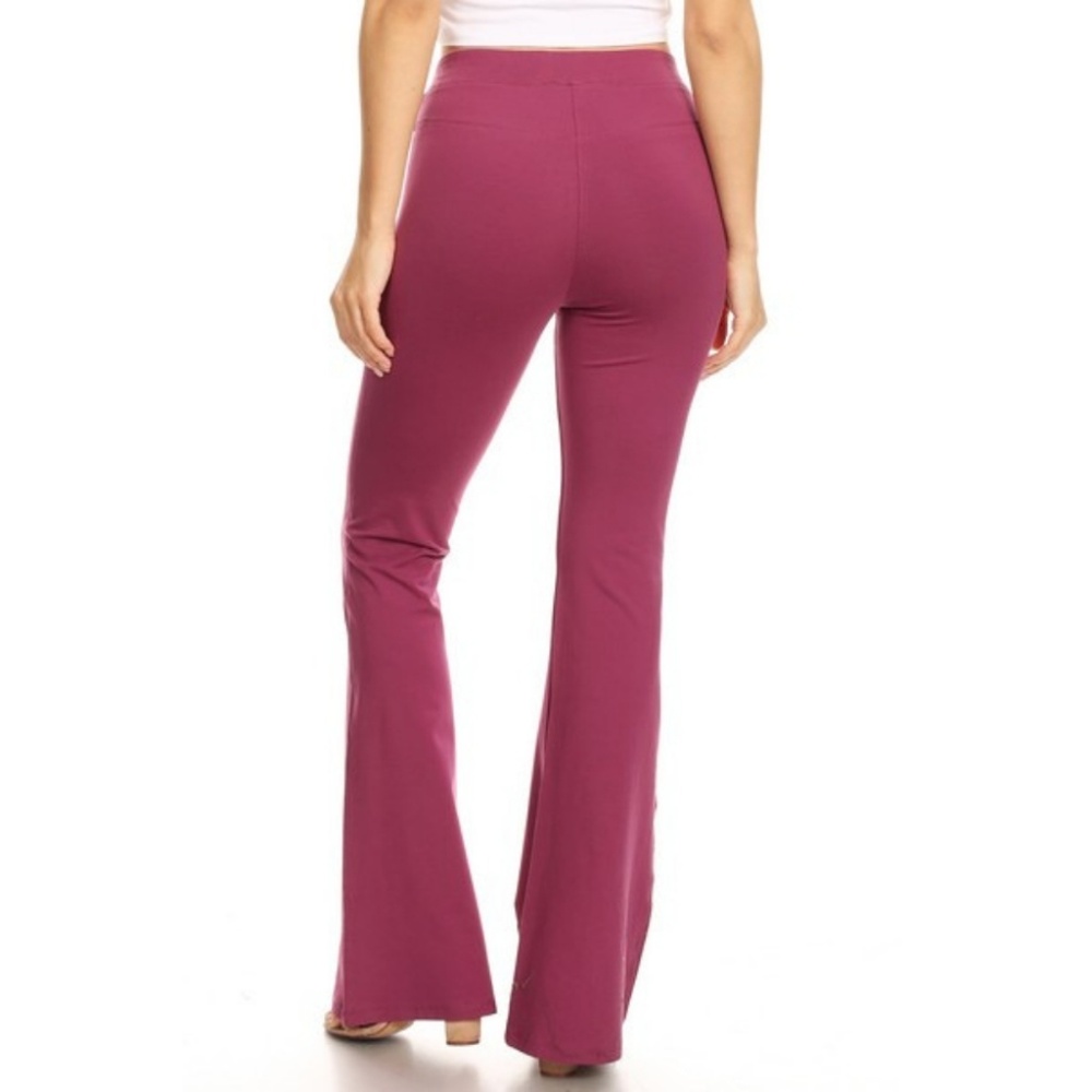 Women's Long Flare Leggings Pants Soft Stretchy PL - Picture 3 of 5